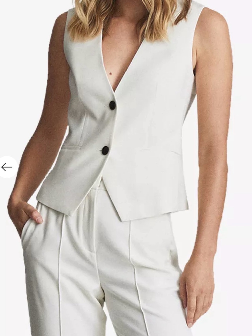 Reiss Ivory Tailored Vest – US 8 | Retail $295